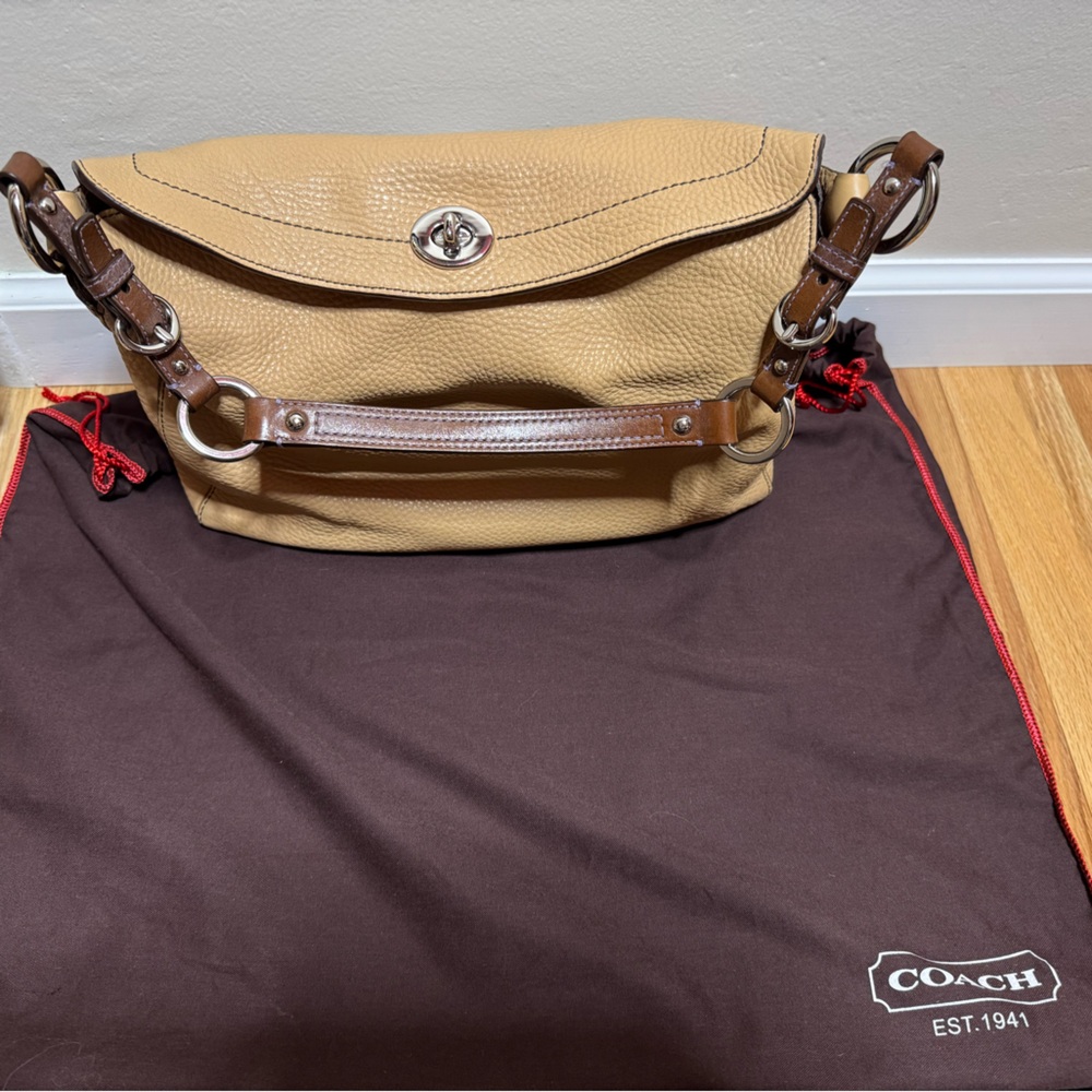 Coach Beige and Brown Leather Handbag Brand new with tags and dust bag